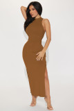 EVE Solid Color Sleeveless Split Maxi Dress YD-8724-H
