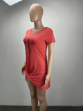 EVE Fashion Casual Printed Short Sleeve Dress ML-7511