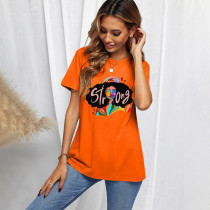 EVE Plus Size Print Short Sleeve T Shirt SXF-30413