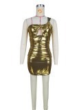EVE Sexy Slash Shoulder Pleated Mini Dress GZYF-8215