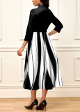 EVE Fashion Print Patchwork 3/4 Sleeve Maxi Dress SMR-11913