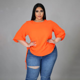 EVE Plus Size Solid Drawstring Tops HNIF-3001