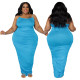 EVE Plus Size Solid Color Sling Maxi Dress NNWF-3240