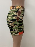 EVE Camo Print Patchwork Slim Short LSD-83218