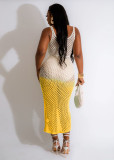 EVE Casual Gradient Knit Irregular Beach Dress TR-1261