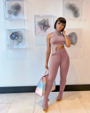 EVE Fashion Sleeveless Irregular Tops And Pants Two Piece Set YACF-5146