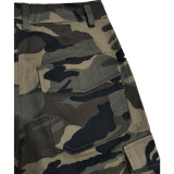 EVE Camouflage Drawstring Five Point Pants(Without Waist Belt) BGN-289