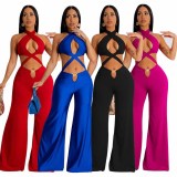 EVE Sexy Hollow Out Wide Leg Jumpsuit YF-10496
