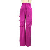 EVE Casual Solid Color Zipper Loose Pant IV-8409