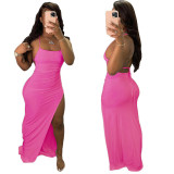 EVE Sexy Backless Solid Color Long Dress GFDY-122