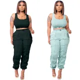 EVE Fashion Solid Vest Pants Two Piece Set GFDY-1145