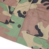 EVE Camouflage Print Lapel Sleeveless Vest SH-390511