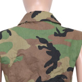 EVE Camouflage Print Lapel Sleeveless Vest SH-390511