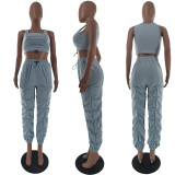 EVE Fashion Solid Vest Pants Two Piece Set GFDY-1145