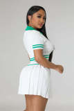 EVE Short Sleeve Sports Pleated Skirt Sweater Suit OSM-4398