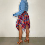 EVE Fashion Irregular Plaid Skirts HNIF-104