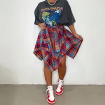 EVE Fashion Irregular Plaid Skirts HNIF-104