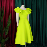 EVE Plus Size Fashion Ruffle Party Dress GATE-D367