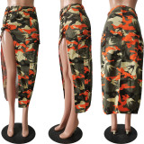 EVE Camouflage Print Bandage Slit Long Skirts CM-8682