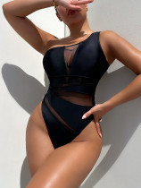 EVE Solid Color Mesh One Piece Swimsuit CSYZ-A20HY