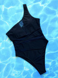 EVE Solid Color Mesh One Piece Swimsuit CSYZ-A20HY