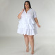 EVE Plus Size Solid Loose Casual Dress NNWF-7851