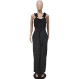 EVE Fashion Casual Solid Wide Leg Jumpsuit CQF-90118