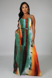 EVE Fashion Print Sling Loose Sling Maxi Dress XMY-9432