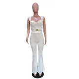 EVE Solid Tube Tops And Flare Pant Two Piece Set BN-830
