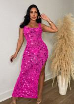 EVE Fashion Knits Sequin Hollow Out Maxi Dress TR-1265