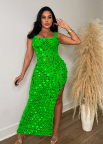 EVE Fashion Knits Sequin Hollow Out Maxi Dress TR-1265