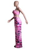 EVE Sexy Print Sling Backless Maxi Dress YS-S862