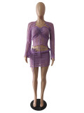 EVE Fashion Sequin Knits Three Piece Skirts Set GCNF-0288