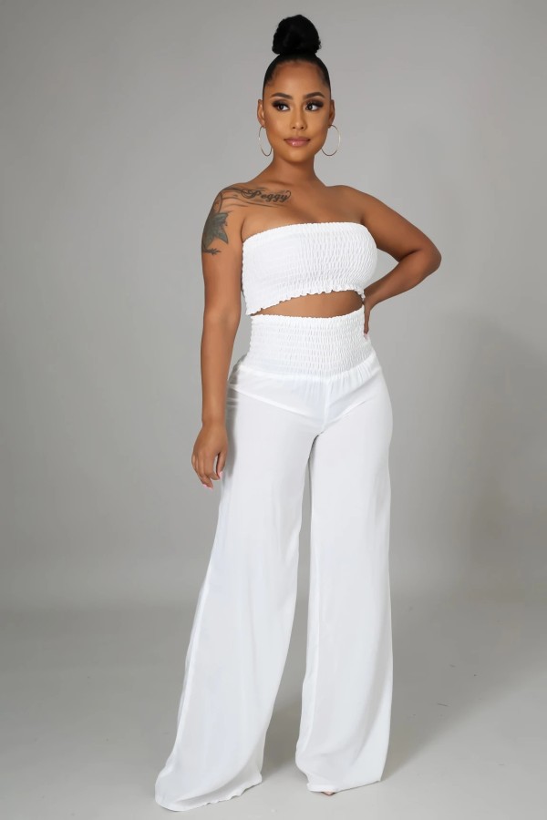 EVE Solid Casual Chest Wrap Pants Two Piece Set GYLY-9468