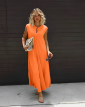 EVE Solid Color Sleeveless Loose Jumpsuit WAF-77592