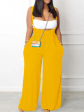 EVE Solid Color Wrap Chest And Sling Pants 2 Piece Set YH-5289