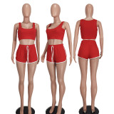 EVE Fashion Ribber Tank Top And Shorts Two Piece Set YD-8748