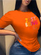 EVE Plus Size Letter Print Casual T Shirt SXF-30521