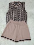 EVE Fashion Knits Sleeveless Tops And Shorts Two Piece Set GDYF-6902