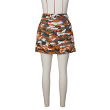 EVE Camouflage Print Slit Short Skirts ZSD-0579-1