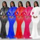 EVE Hot Drill Long Sleeve Mesh Maxi Dress BY-6369