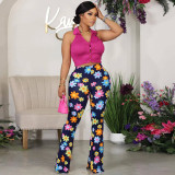 EVE Casual Print Flare Pants CH-23051