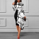 EVE O Neck Stacked Layers Irregular Splicing Midi Dress XHSY-19583