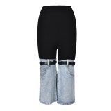 EVE Fashion Patchwork Denim Micro Flare Pants YMEF-5285