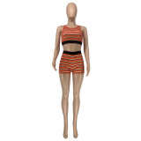 EVE Summer Stripe Sleeveless Two Piece Shorts Set GLF-10128