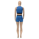 EVE Summer Stripe Sleeveless Two Piece Shorts Set GLF-10128