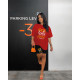 EVE Letter Print Loose O Neck Two Piece Shorts Set HGL-9009031