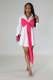 EVE Long Sleeve Color Block Shirt Dress XMY-9437