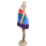 EVE Gradient Print Sling Seeveless Mini Dress BY-6509