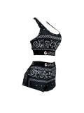 EVE Sexy Print Tight Vest And Shorts Two Piece Set FNN-8713